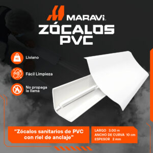 zócalos sanitarios de PVC industriales