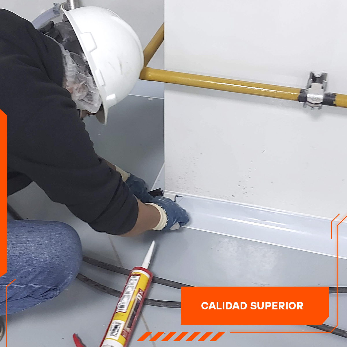 zócalos de PVC inocuos con riel de anclaje