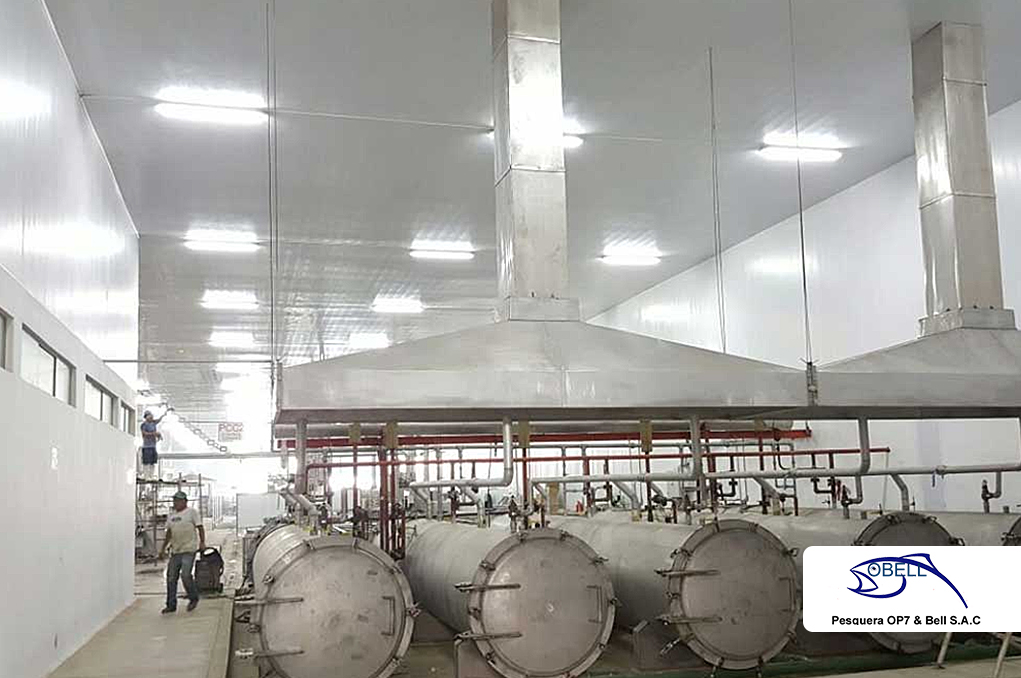 Revestimiento de paredes con paneles de PVC y falso cielo raso según norma sanitaria.